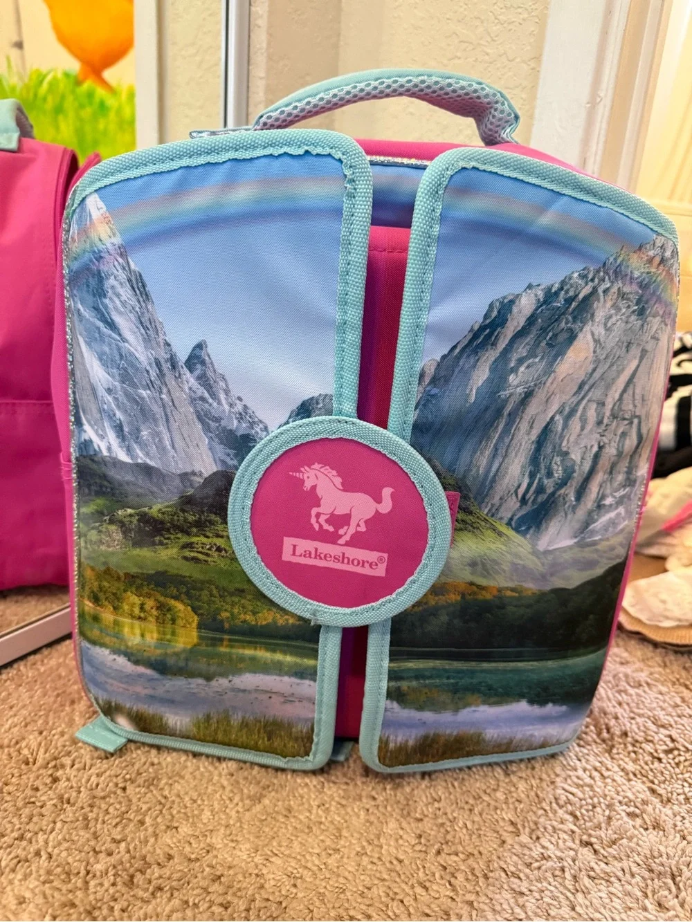 🦄Lakeshore Unicorn Lunchbox🦄 - Pink with Scenic Print